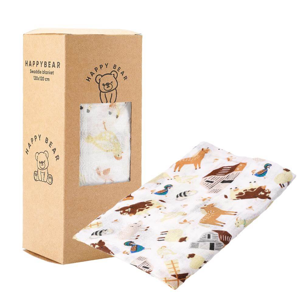 HappyBear Diapers Hydrofiele doek | Farm Animals